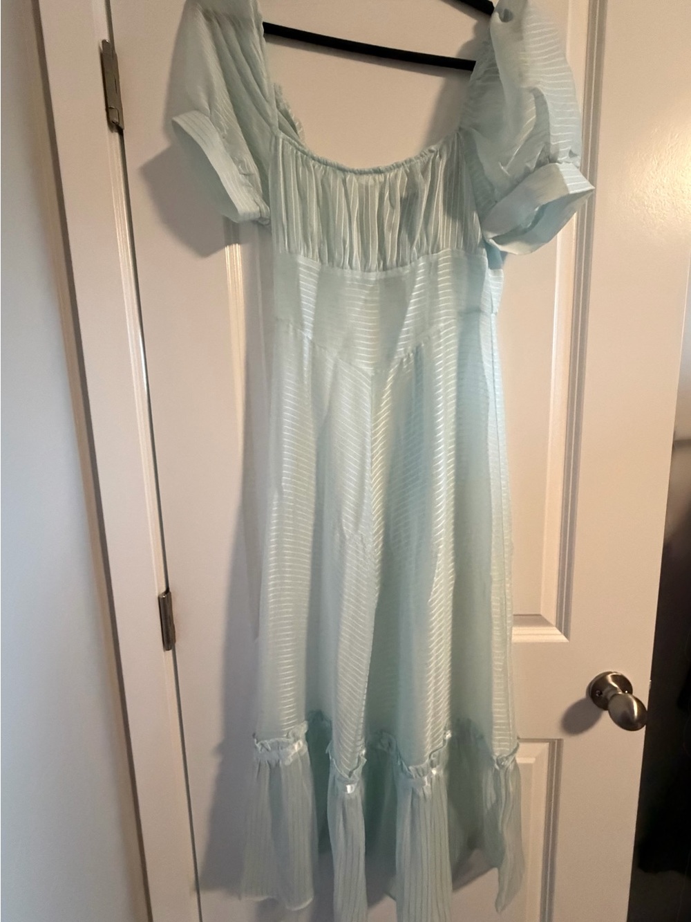 Urban Outfitters Translucent Blue Puff Sleeve Maxi Dress NWT **Flawed** Size S